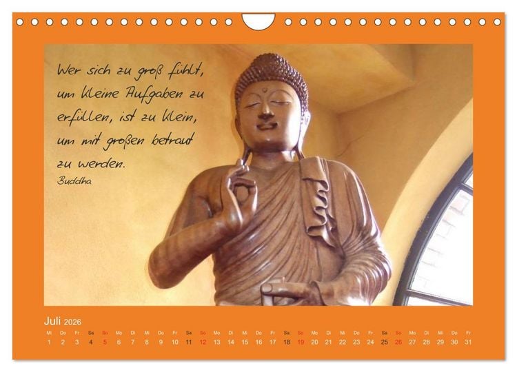 Produktbild: Buddha & Zitate (Wandkalender 2026 DIN A4 quer), CALVENDO Monatskalender