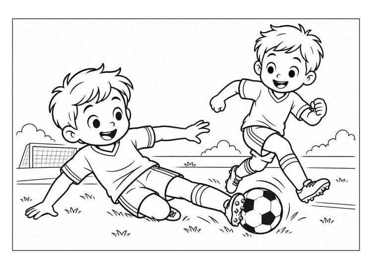 Produktbild: Kleine Kicker ganz gro&szlig;! &ndash; Fu&szlig;ball Malbuch ab 4 Jahren f&uuml;r Jungs mit 50 Ausmalbildern