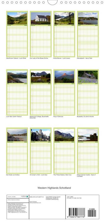 Produktbild: Familienplaner Western Highlands - Schottland (Wandkalender 2022 , 21 cm x 45 cm, hoch)