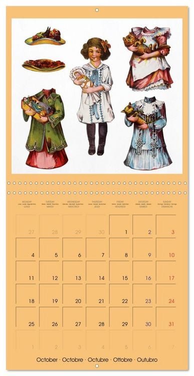 Produktbild: CHARMING OLD PAPER DOLLS (Wall Calendar 2027 12 &times; 12 Inch) CALVENDO 12 Month Wall Calendar
