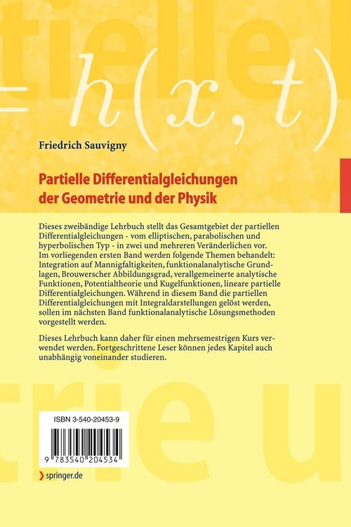 Produktbild: Partielle Differentialgleichungen der Geometrie und der Physik 1
