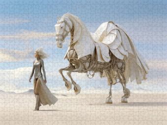 Produktbild: CALVENDO Puzzle Surrealismus trifft Pferdefans | 2000 Teile Lege-Gr&ouml;&szlig;e 90x67cm Foto-Puzzle f&uuml;r gl&uuml;ckliche Stunden