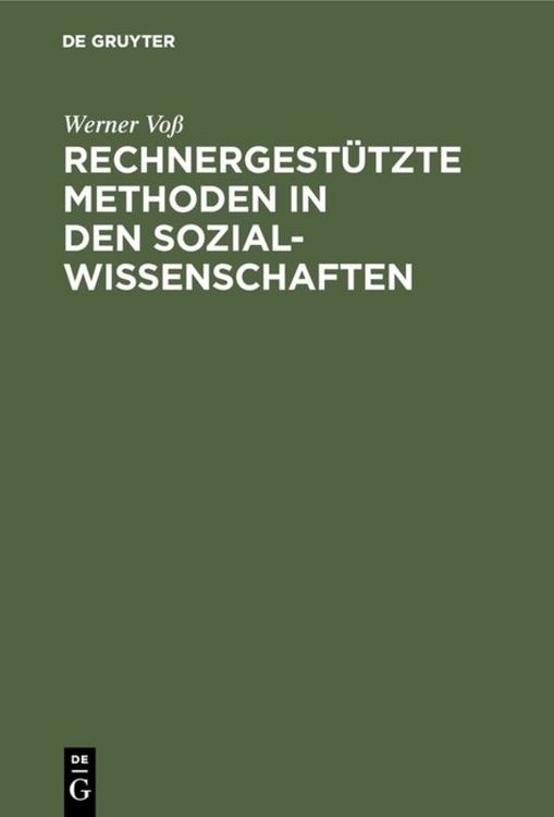 Produktbild: Rechnergest&uuml;tzte Methoden in den Sozialwissenschaften