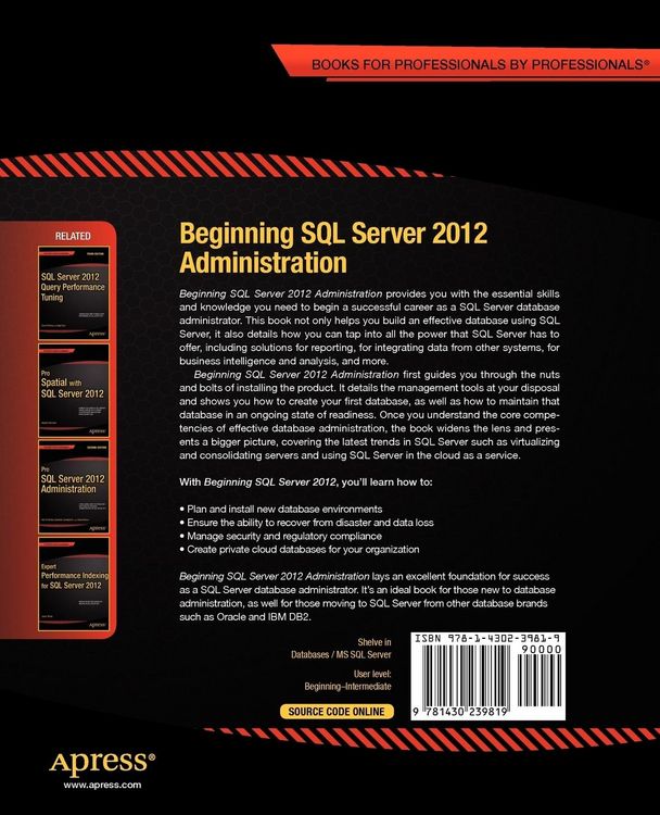 Produktbild: Beginning SQL Server 2012 Administration