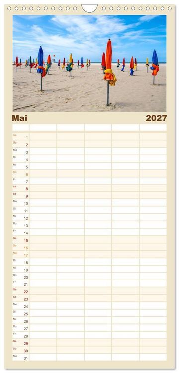 Produktbild: Familienplaner 2027 - Normandie - Frankreichs wundersch&ouml;ner Norden mit 5 Spalten (Wandkalender, 21 x 45 cm) CALVENDO