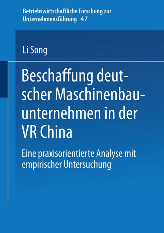 Produktbild: Beschaffung deutscher Maschinenbauunternehmen in der VR China