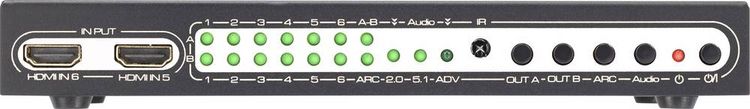 Produktbild: SpeaKa Professional 6 Port HDMI-Matrix-Switch mit Picture in Picture-Funktion, mit Fernbedienung UHD 4K @ 60 Hz