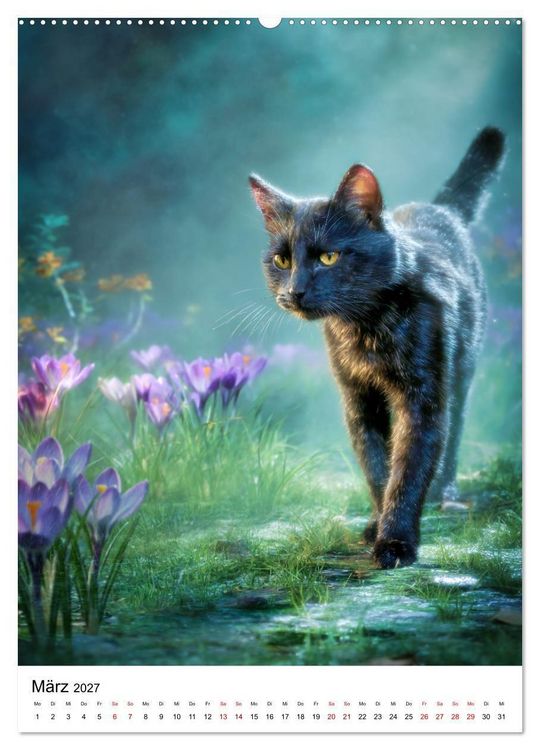 Produktbild: Von wegen Ungl&uuml;ck! - Die faszinierende Welt schwarzer Katzen (Wandkalender 2027 DIN A2 hoch), CALVENDO Monatskalender