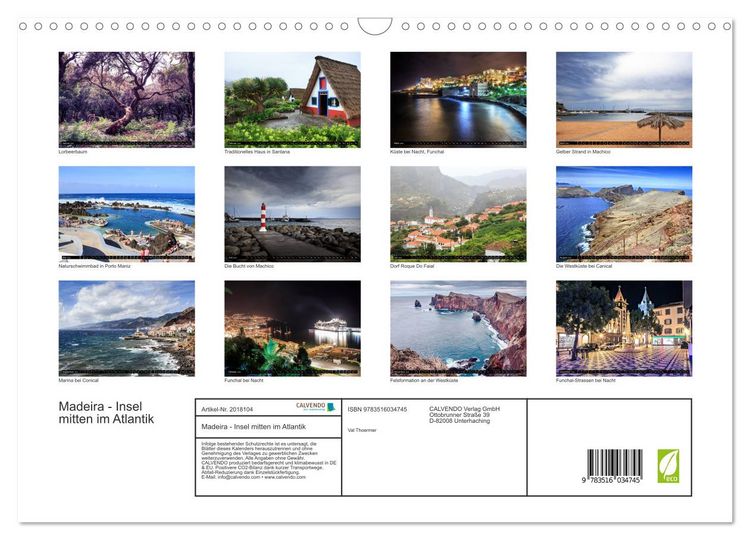 Produktbild: Madeira - Insel mitten im Atlantik (Wandkalender 2026 DIN A3 quer), CALVENDO Monatskalender
