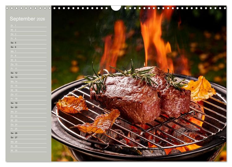 Produktbild: Der Grillkalender f&uuml;r echte M&auml;nner (Wandkalender 2026 DIN A3 quer), CALVENDO Monatskalender