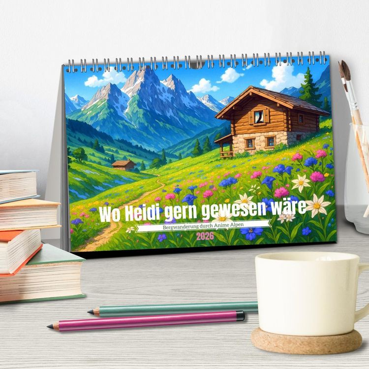 Produktbild: Wo Heidi gern gewesen w&auml;re (Tischkalender 2026 DIN A5 quer), CALVENDO Monatskalender