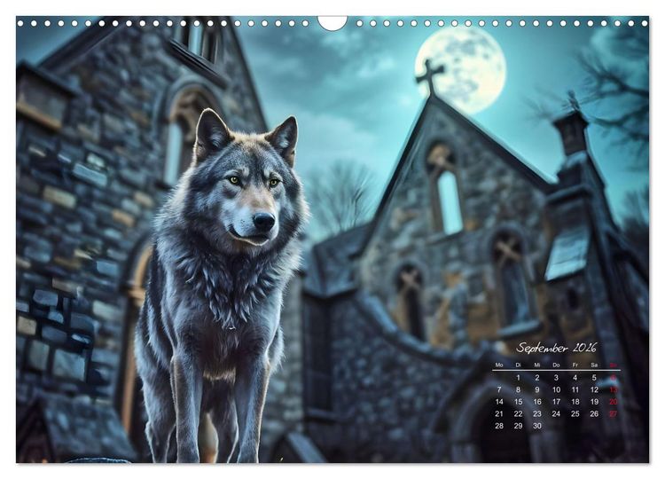 Produktbild: Schattenkuss - Tiere in den Armen der Nacht (Wandkalender 2026 DIN A3 quer), CALVENDO Monatskalender