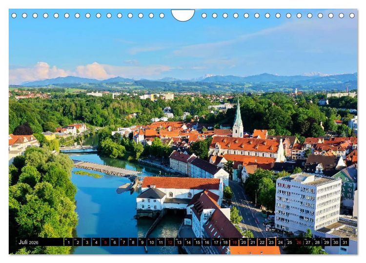 Produktbild: Kempten im Allg&auml;u, die &auml;lteste Stadt Deutschlands (Wandkalender 2026 DIN A4 quer), CALVENDO Monatskalender