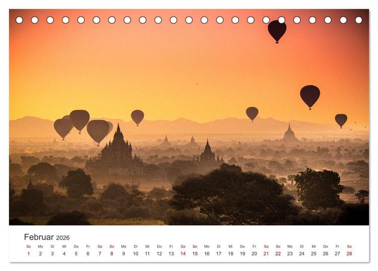 Produktbild: Kunterbunte Hei&szlig;luftballone (Tischkalender 2026 DIN A5 quer), CALVENDO Monatskalender