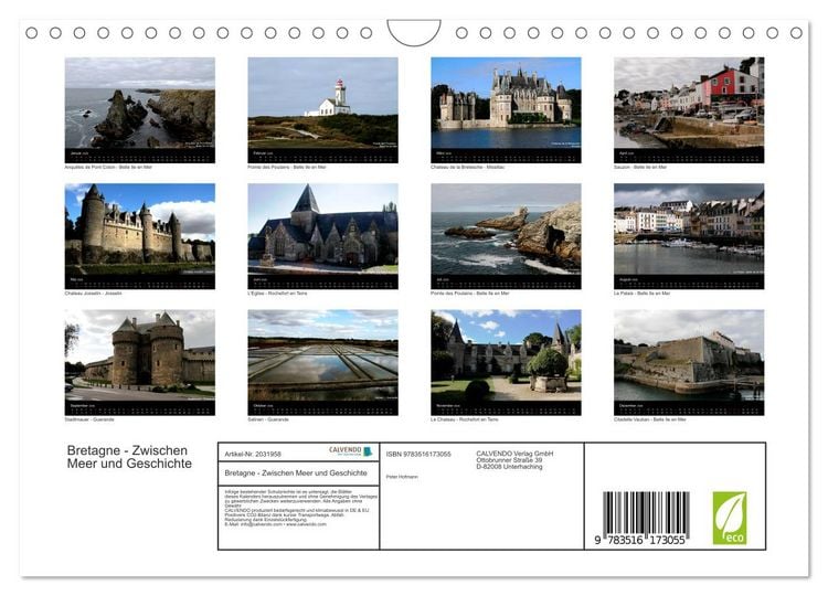 Produktbild: Bretagne - Zwischen Meer und Geschichte (Wandkalender 2026 DIN A4 quer), CALVENDO Monatskalender