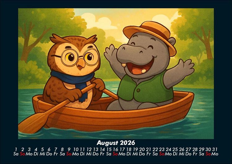 Produktbild: Ollie & Sash - Sportliche Abenteuer 2026 Fotokalender DIN A5