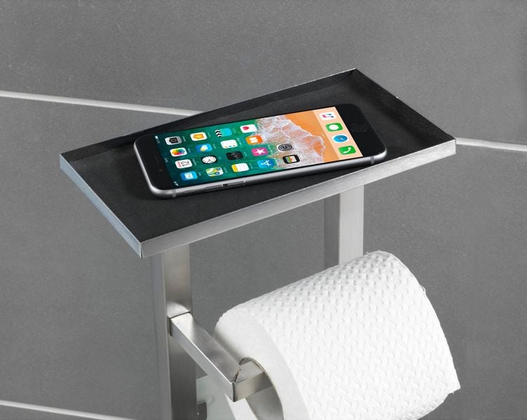 Produktbild: Stand WC-Garnitur Mod. Debar mit Ablage Edelstahl, rostfrei