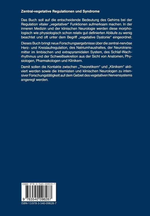 Produktbild: Zentral-vegetative Regulationen und Syndrome