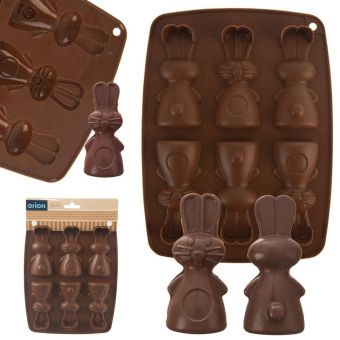 Produktbild: Braune Hasen-Silikonform f&uuml;r Kekse und Pralinen