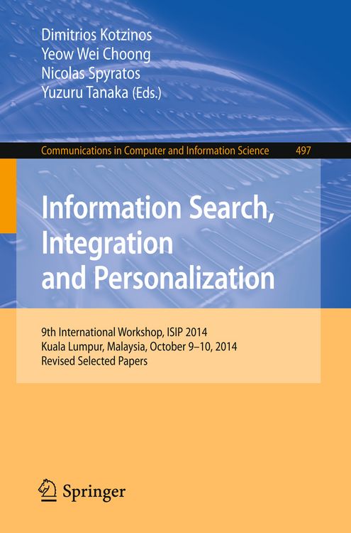Produktbild: Information Search, Integration and Personalization
