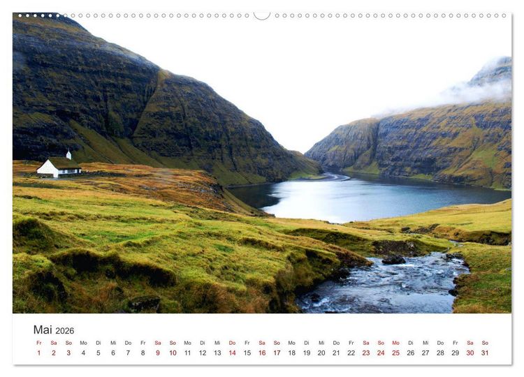 Produktbild: F&auml;r&ouml;er - Einzigartige Inseln (Wandkalender 2026 DIN A2 quer), CALVENDO Monatskalender