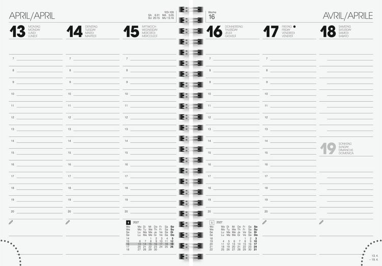 Produktbild: BRUNNEN 1079605907 Buchkalender Mod. 796 2027 "Suburb Streets" A5, Karton