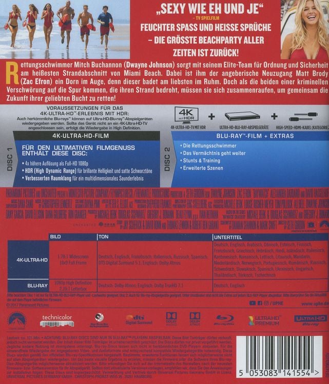 Produktbild: Baywatch (4K Ultra HD) (+ Blu-ray 2D)