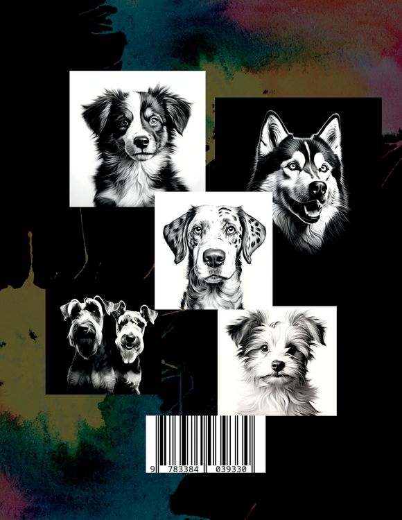 Produktbild: Hunde Malbuch &bdquo;Fotorealistisch&ldquo;.