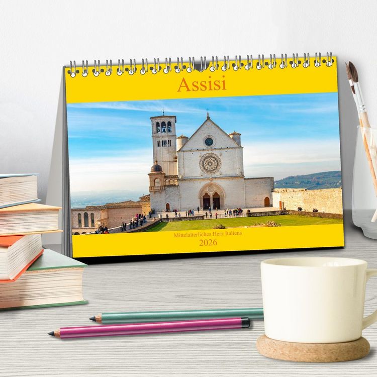 Produktbild: Assisi - Mittelalterliches Herz Italiens (Tischkalender 2026 DIN A5 quer), CALVENDO Monatskalender