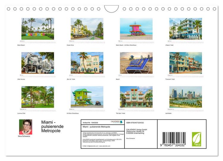 Produktbild: Miami - pulsierende Metropole (Wandkalender 2026 DIN A4 quer), CALVENDO Monatskalender