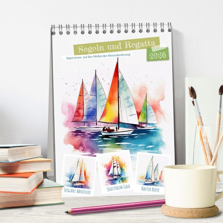 Produktbild: Segeln und Regatta (Tischkalender 2026 DIN A5 hoch), CALVENDO Monatskalender