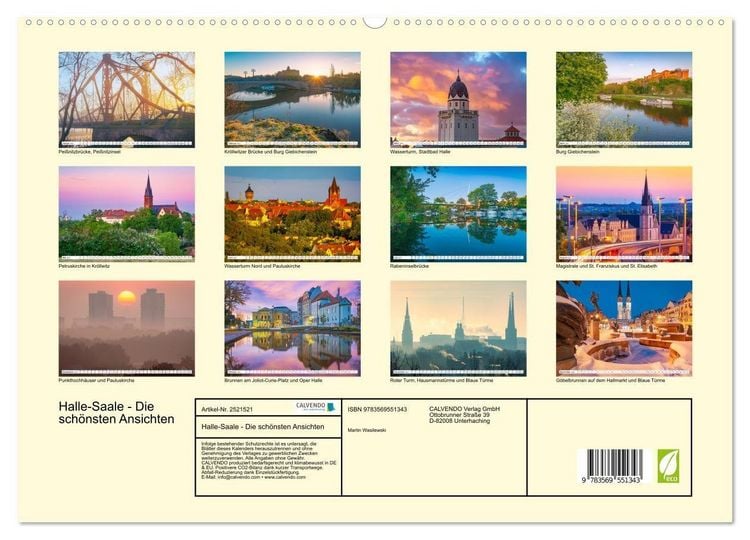Produktbild: Halle-Saale - Die sch&ouml;nsten Ansichten (hochwertiger Premium Wandkalender 2027 DIN A2 quer), Kunstdruck in Hochglanz