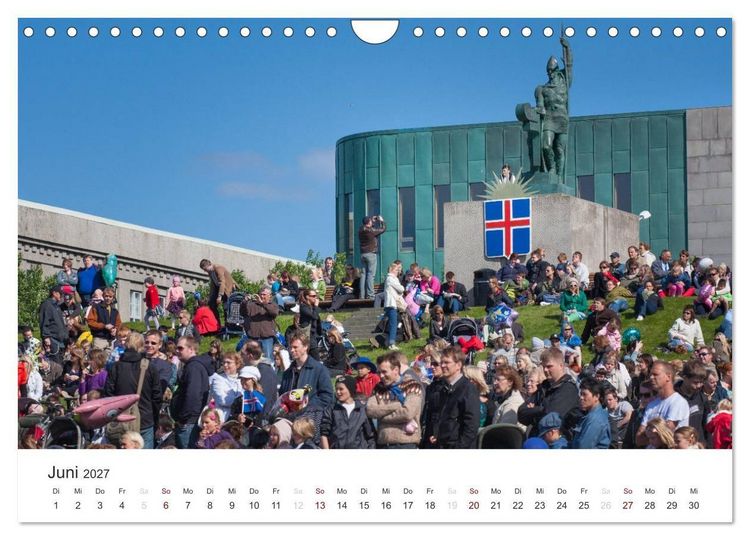 Produktbild: Reykjav&igrave;k 64&deg; 08' N (Wandkalender 2027 DIN A4 quer), CALVENDO Monatskalender