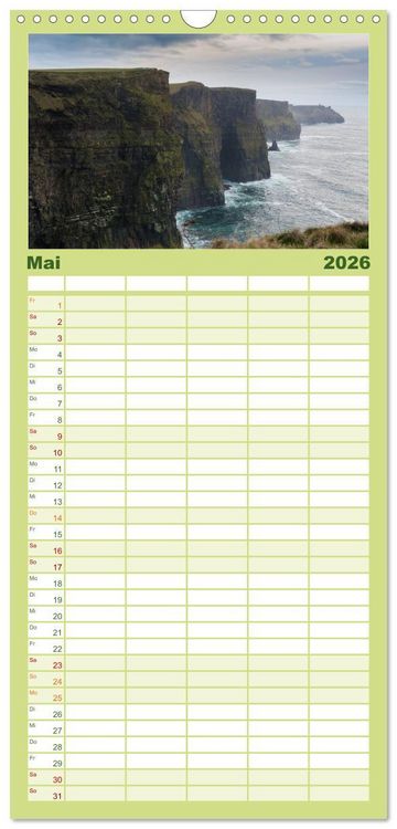 Produktbild: Familienplaner 2026 - Irland. Wild Atlantic Views. mit 5 Spalten (Wandkalender, 21 x 45 cm) CALVENDO