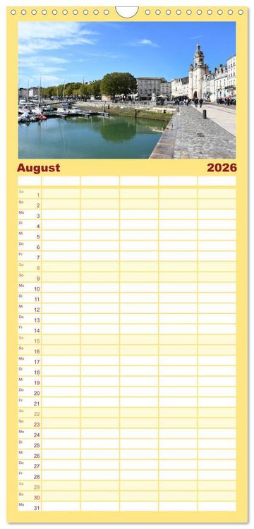 Produktbild: Familienplaner 2026 - Lieblingsland Frankreich mit 5 Spalten (Wandkalender, 21 x 45 cm) CALVENDO