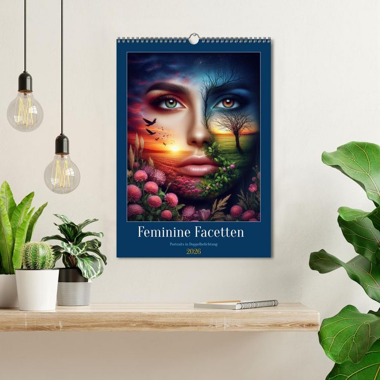 Produktbild: Feminine Facetten - Portraits in Doppelbelichtung (Wandkalender 2026 DIN A3 hoch), CALVENDO Monatskalender
