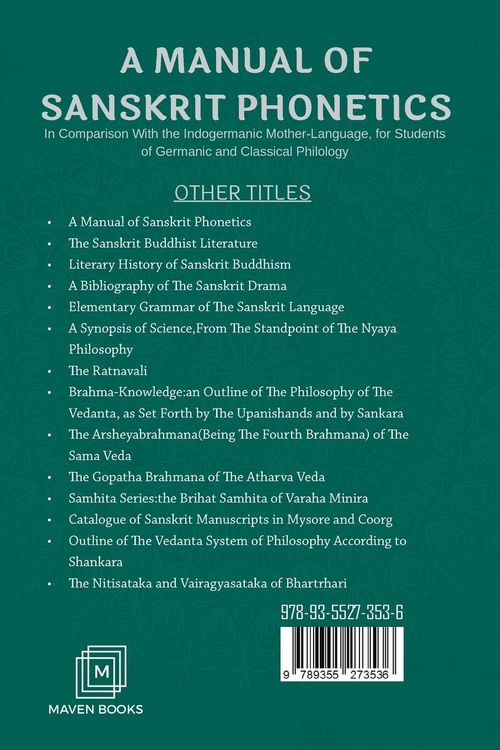 Produktbild: A Manual of Sanskrit Phonetics In Comparison With the Indogermanic Mother-Language, for Students of Germanic and Classical Philology