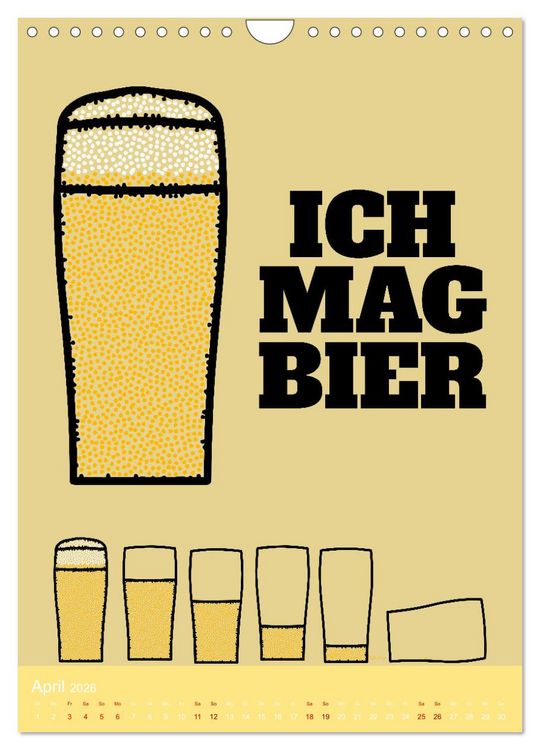 Produktbild: BIER Wandkalender -Trinken mit Stil (Wandkalender 2026 DIN A4 hoch), CALVENDO Monatskalender
