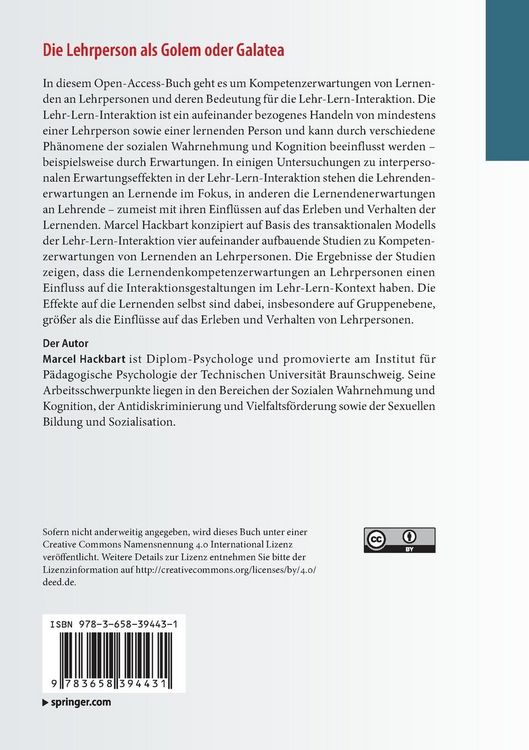 Produktbild: Die Lehrperson als Golem oder Galatea
