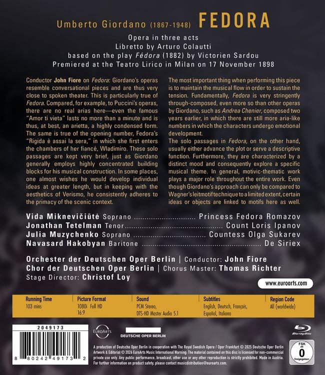 Produktbild: Umberto Giordano: Fedora