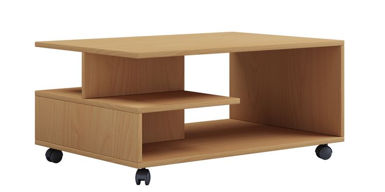 Produktbild: Holz Sofatisch Couchtisch Rollen rollbar Stango L