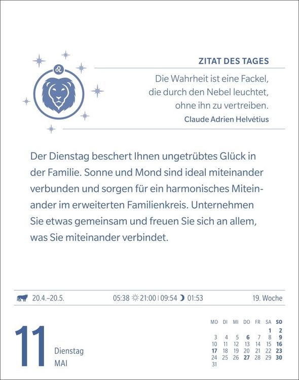 Produktbild: L&ouml;we Sternzeichenkalender 2027 - Tagesabrei&szlig;kalender - Ihr Horoskop f&uuml;r jeden Tag