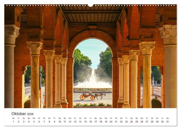 Produktbild: Sevilla - Atemberaubende Architektur (hochwertiger Premium Wandkalender 2026 DIN A2 quer), Kunstdruck in Hochglanz