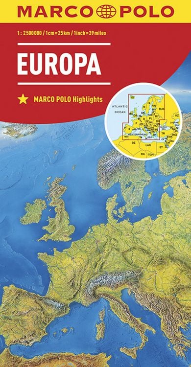 Produktbild: MARCO POLO L&auml;nderkarte Europa, physisch