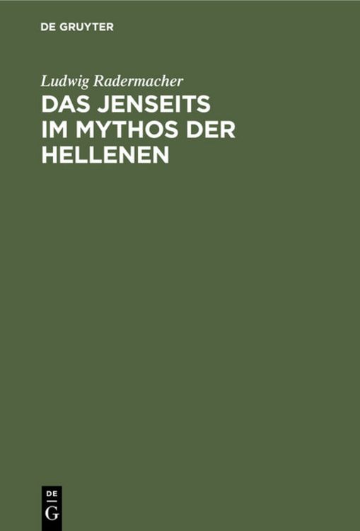 Produktbild: Das Jenseits im Mythos der Hellenen