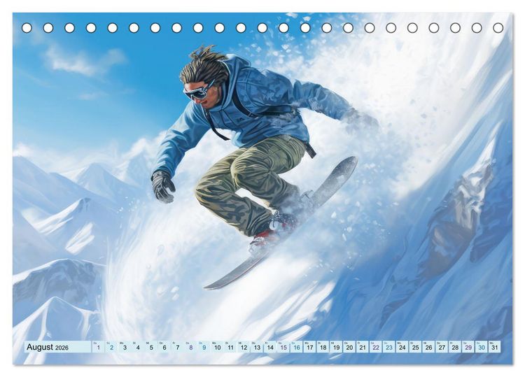 Produktbild: Snowboarder in Aktion (Tischkalender 2026 DIN A5 quer), CALVENDO Monatskalender