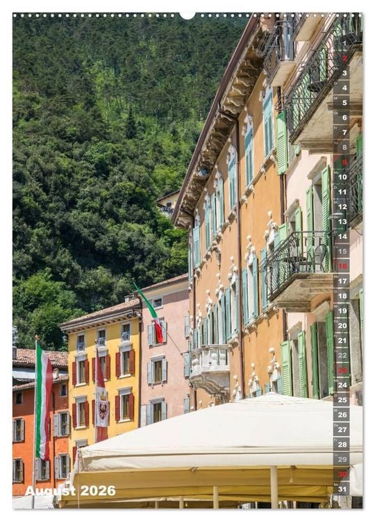 Produktbild: IDYLLISCHER GARDASEE Riva del Garda und Torbole (hochwertiger Premium Wandkalender 2026 DIN A2 hoch), Kunstdruck in Hochglanz