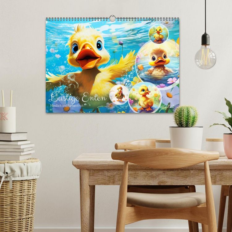 Produktbild: Lustige Enten. Niedlich und farbenfroh (Wandkalender 2026 DIN A3 quer), CALVENDO Monatskalender