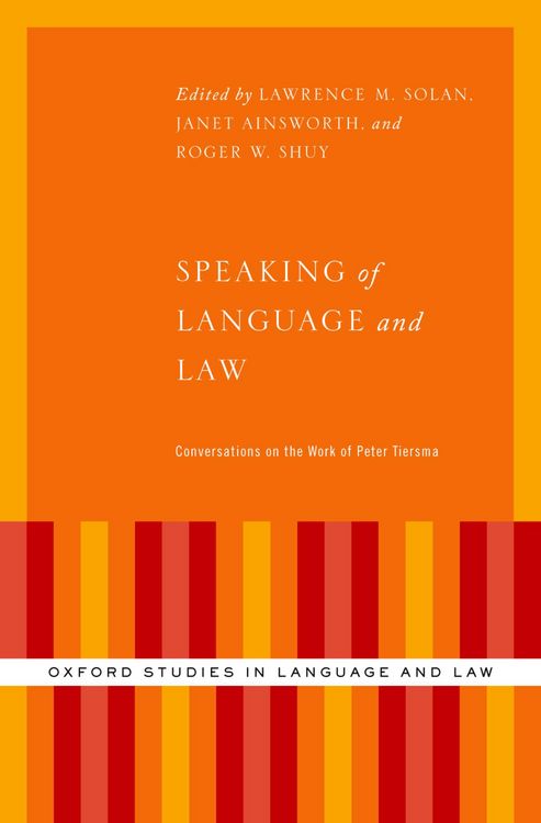 Produktbild: Speaking of Language and Law