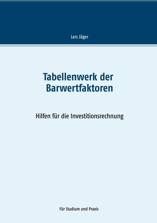 Produktbild: Tabellenwerk der Barwertfaktoren